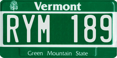 VT license plate RYM189
