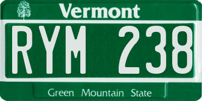 VT license plate RYM238