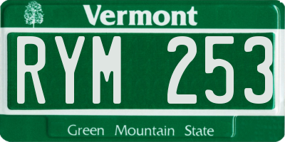 VT license plate RYM253