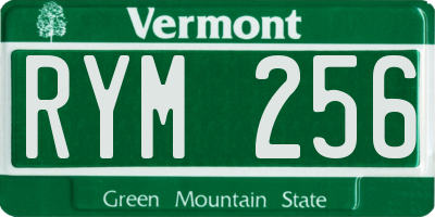 VT license plate RYM256