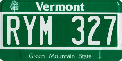 VT license plate RYM327