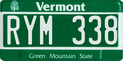 VT license plate RYM338