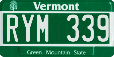 VT license plate RYM339