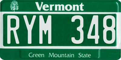 VT license plate RYM348