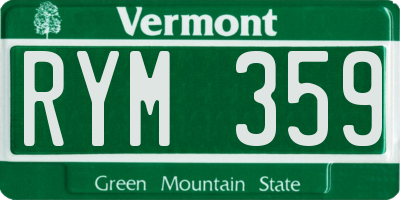 VT license plate RYM359