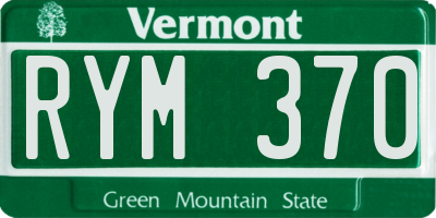 VT license plate RYM370