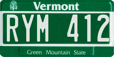 VT license plate RYM412