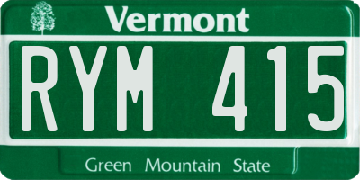 VT license plate RYM415