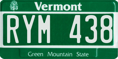 VT license plate RYM438