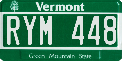 VT license plate RYM448