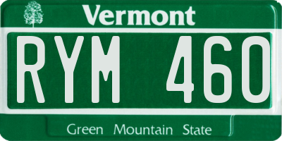 VT license plate RYM460