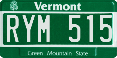 VT license plate RYM515