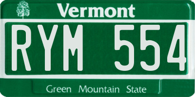 VT license plate RYM554