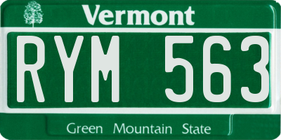 VT license plate RYM563