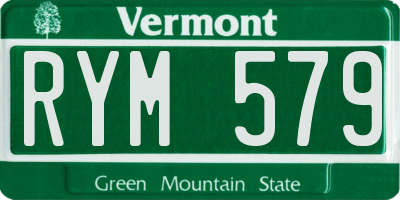 VT license plate RYM579