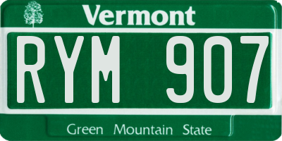 VT license plate RYM907