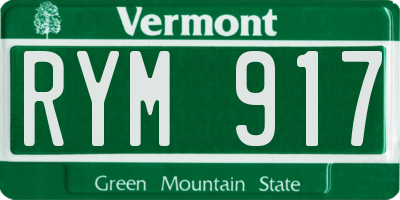 VT license plate RYM917
