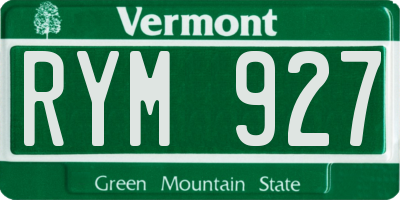 VT license plate RYM927