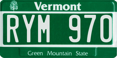 VT license plate RYM970