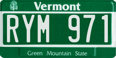 VT license plate RYM971