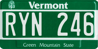 VT license plate RYN246