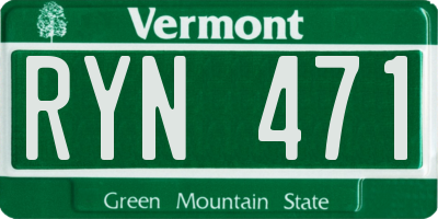 VT license plate RYN471