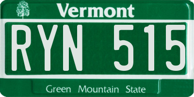 VT license plate RYN515