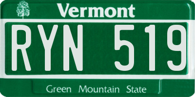 VT license plate RYN519