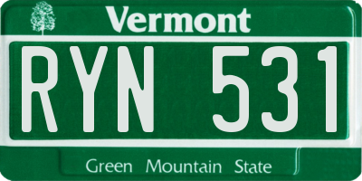 VT license plate RYN531