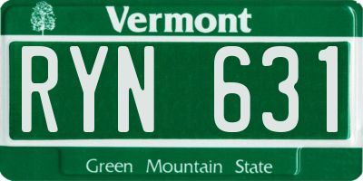 VT license plate RYN631