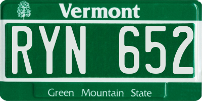 VT license plate RYN652