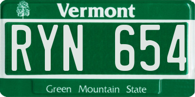 VT license plate RYN654