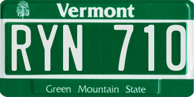 VT license plate RYN710
