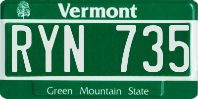 VT license plate RYN735