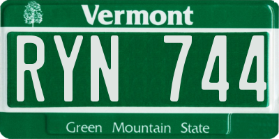 VT license plate RYN744