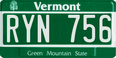 VT license plate RYN756