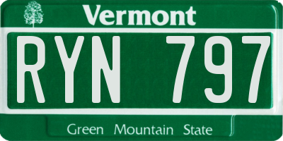 VT license plate RYN797