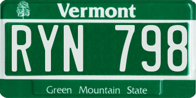 VT license plate RYN798