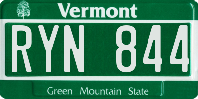 VT license plate RYN844