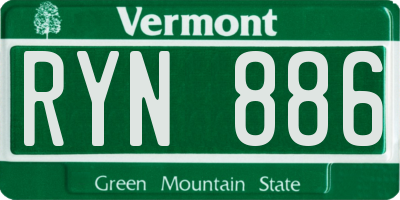 VT license plate RYN886