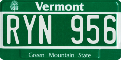 VT license plate RYN956