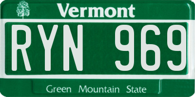 VT license plate RYN969