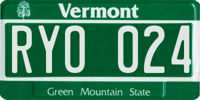 VT license plate RYO024