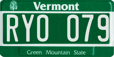 VT license plate RYO079