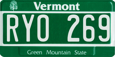 VT license plate RYO269