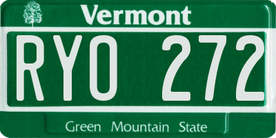 VT license plate RYO272