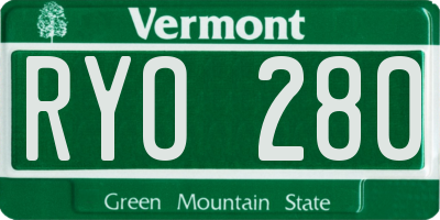 VT license plate RYO280