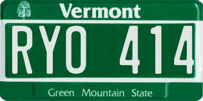 VT license plate RYO414