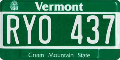 VT license plate RYO437