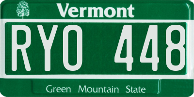 VT license plate RYO448